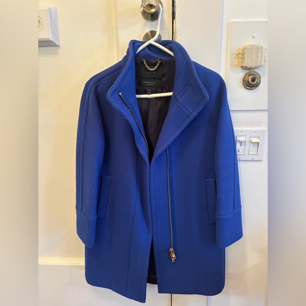 Beautiful J.Crew wool coat, royal blue, size 4P